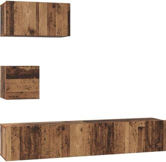 vidaXL Vidaxl - Mueble de tv de Pared 4 pcs Madera vieja 80 x 30 x 30.5 cm