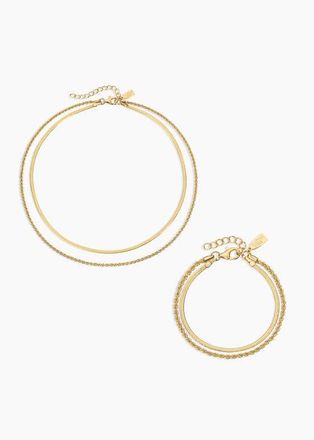 Electric Picks Twice As Nice Necklace and Bracelet Set of 2 in Gold at Nordstrom