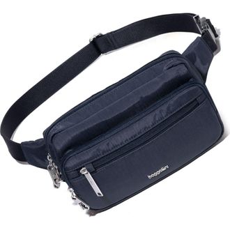 Baggallini Securtex Anti-Theft Belt Bag Sling in French Navy at Nordstrom