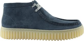 Clarks Stijlvolle blauwe su&egrave;de veterschoenen - Heren - Veterlaarzen - Blauw - 44 EU - Su&egrave;de - Schoenen