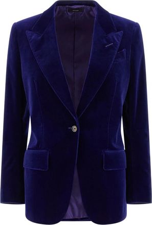 Tom Ford Wallis Blazer - Dames - Blazers - Blauw - S - Leer - Jassen