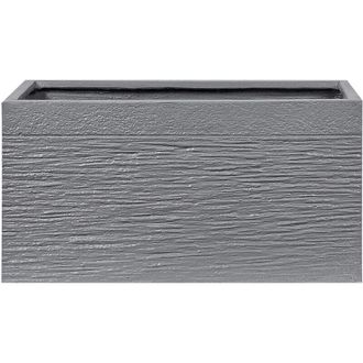 Beliani Maceta De Fibras De Arcilla Gris 60 X 29 X 30 Cm Para Interior Y Exterior Rectangular Myra