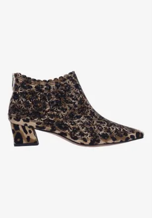 J. Rene&eacute; Womens Jacinta Booties In Brown/black Animal Print/studs