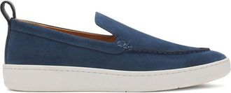 Lanvin Navy Blue Suede Slip-On Loafers