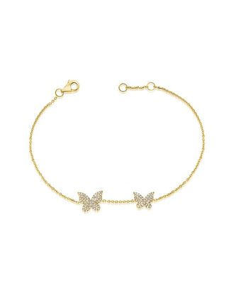 Sabrina Designs 14K 0.26 Ct. Tw. Diamond Double Butterfly Bracelet