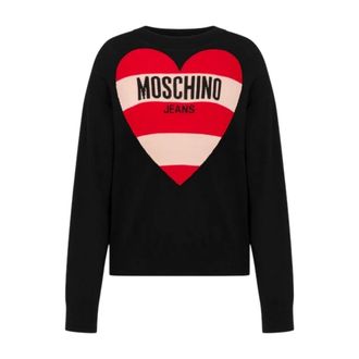 Moschino Round-neck Knitwear, female, Black, Size: M maglieria e felpe poliestere