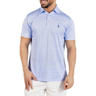 Tailorbyrd Golf Clubs Print Performance Polo in Blue at Nordstrom Rack, Size Xx-Large