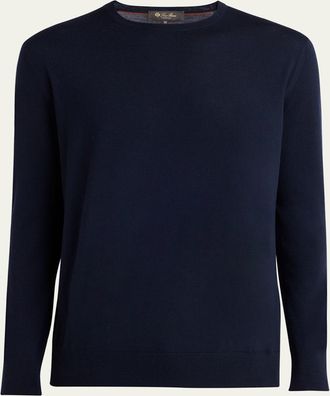Loro Piana Mens Girocollo Wool Crewneck Sweater
