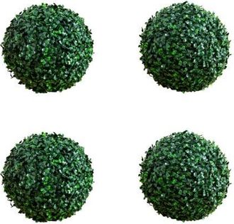 Nearly Natural 8-in UV Resistant Artificial Boxwood Ball (Indoor/Outdoor) - Set of 4 in Green at Nordstrom