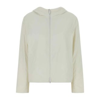 Herno Light Jackets, female, White, Size: XS Laminar Hooded Jacket