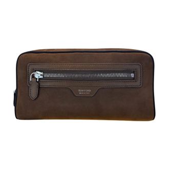 Tom Ford Accessoires, Heren, Bruin, ONE Size, Leer, Bruine Beauty Case van Leer