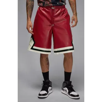 Nike Jordan Air Jordan Faux Leather Diamond Shorts in Wings Jordan Red/Sail/Sierra at Nordstrom, Size Medium