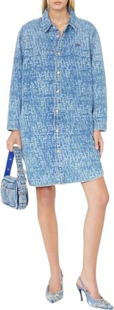 Diesel DE-BLEX Womens Shirt Dress Mini - Blue - Size Medium