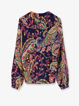 Etro Paisley Print Viscose Shirt - Navy