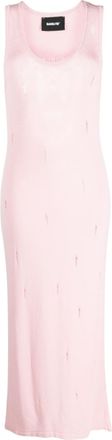 Barrow distressed knitted maxi dress - women - Viscose/Polyester - M - Pink