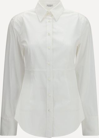 Brunello Cucinelli Camicia in misto cotone a clessidra Woman XL
