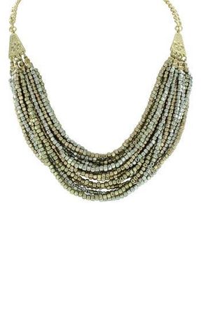 Olivia Welles Layered Bead & Flower Detailed Necklace in Gold-Silver at Nordstrom Rack
