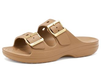 Crocs Classic Saturday Sandals Womens Sandals Sepia/Metallic Buckle : 11 M, Synthetic
