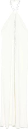 Taller Marmo Witte Halternek Versierde Maxi Jurk - Dames - Maxi kleedjes - Wit - XS - Kleedjes