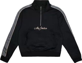 Nike Jordan Air Jordan Remastered Half Zip Jacket Pullover Black Smoke Grey CJ0268-010