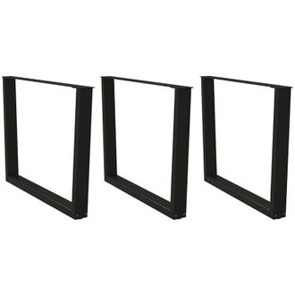 vidaXL Patas Para Mesa De Comedor En Forma De V (3 Unidades), Color Negro, 100 X (72-73,3) Cm, Acero Vidaxl