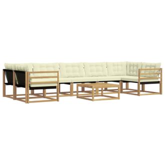 vidaXL Conjunto De Sof&aacute;s De Exterior 8 Pcs Blanco Y Crema Vidaxl