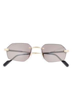 Cartier 54mm Frameless Sunglasses in Gold /Grey Lens at Nordstrom