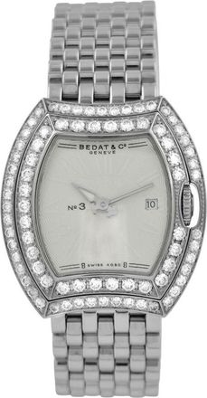 Bedat & Co. Pre-owned Bedat NO 3 334 Quartz Diamond Silver Dial Ladies Watch 3 334