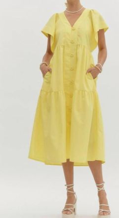 Entro Marvelous Midi Dress In Yellow