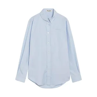 Miu Miu Shirts, female, Blue, Size: M Poplin Shirt