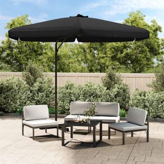 Berkfield Home Garden Parasol with Steel Pole 300 cm Black