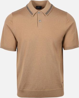 Paul Smith Mens PAUL SMITH MERINO SWEATER SS POLO BEIGE - Cream - Size: 38