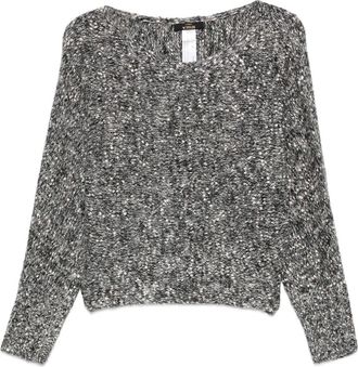 Twin-Set speckled-pattern knit top - women - Polyester/Mohair/Polyamide/Acrylic/Wool - M - Black