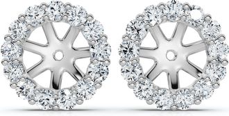 Pompeii3 7/8Ct Diamond Earring Jacket 14k Gold Fits 6-6.5mm round stone Lab Grown Size: Small