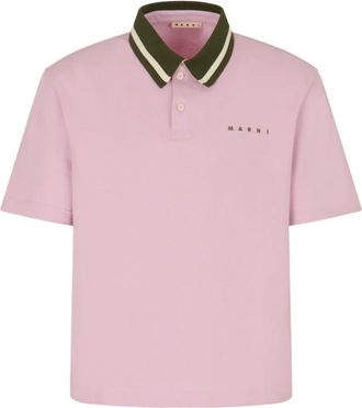 Marni Polo con stampa logo - Rosa