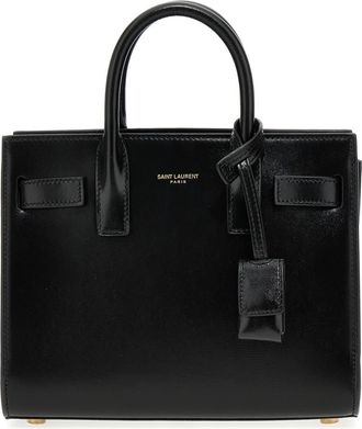 Saint Laurent Black Sac De Jour satchel Bag