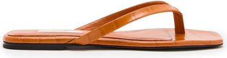 Toteme Crocodile-effect Leather Flip Flops - Orange - 39 (IT39/ UK6)