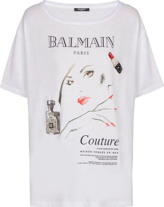 Balmain Balmain Beauty Print Embroidery Patches T-Shirt