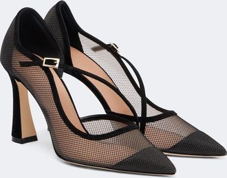 Malone Souliers DOrsay suede-trimmed pumps