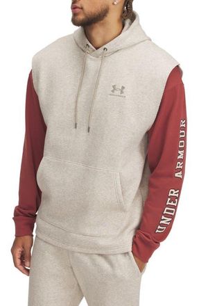 Under Armour Icon Fleece Sleeveless Hoodie in Timberwolf Taupe at Nordstrom, Size Xx-Large