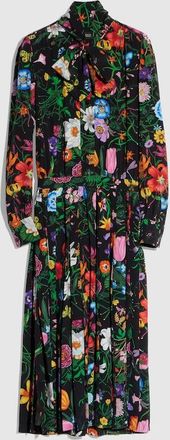 Gucci Printed Silk Cr&ecirc;pe De Chine Dress, Black