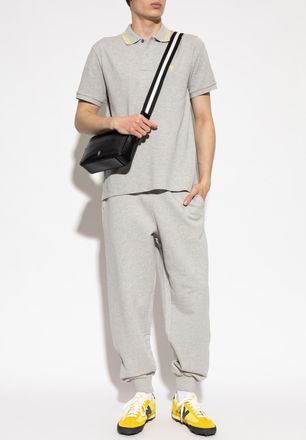Ami Polo With Embroidered Logo, Mens, Grey