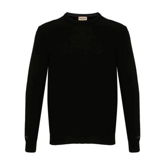 Woolrich Round-neck Knitwear, male, Black, Size: S Lambswool Crewneck