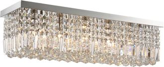 HOMCOM Homcom - Modern Crystal Ceiling Light Square Chandelier for Home Office Silver