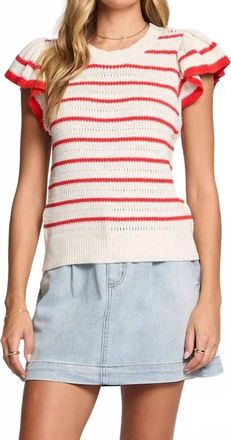 Saltwater Luxe Gracyn Top In Ruby Stripe
