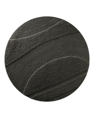 Wecon Home Alfombra de ba&ntilde;o redonda en relieve antracita &Oslash;80