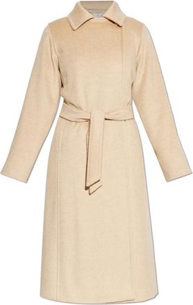 Max Mara Riccio Coat - Dames - Jas met riem - Beige - 2XS - Leer - Jassen