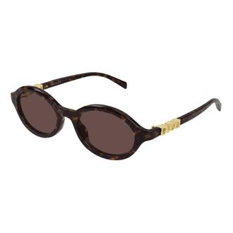 Gucci Oval Sunglasses - female - Gucci - Sunglasses - Brown - 51 MM - Accessories