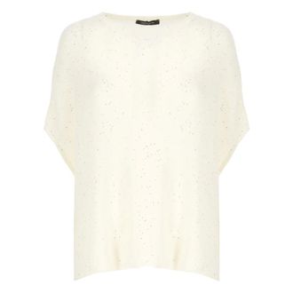 Fabiana Filippi Truien & Vesten, Dames, Beige, S, Pailletten, Ivory Sequin Mouwloze Trui