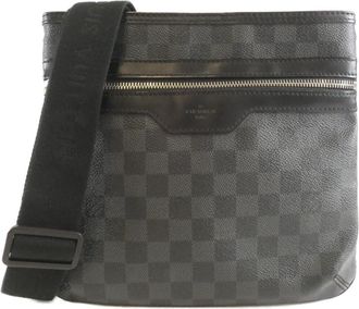 Louis Vuitton Dark Gray Coated Canvas Shoulder Bag (Pre-Owned)